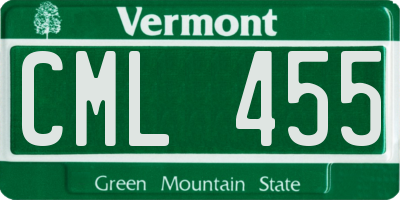VT license plate CML455
