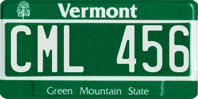 VT license plate CML456