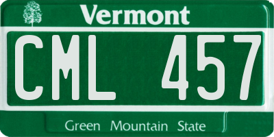 VT license plate CML457
