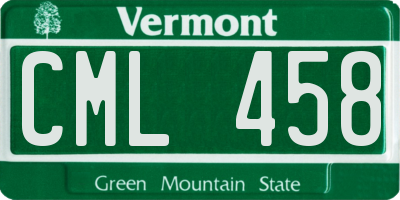 VT license plate CML458