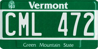 VT license plate CML472