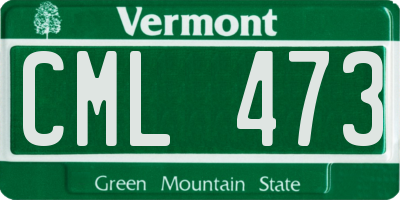 VT license plate CML473