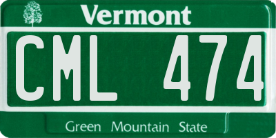VT license plate CML474