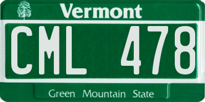 VT license plate CML478