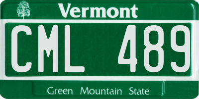 VT license plate CML489