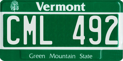 VT license plate CML492