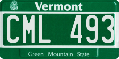 VT license plate CML493