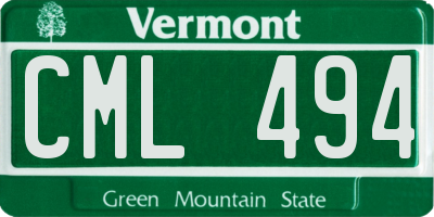 VT license plate CML494