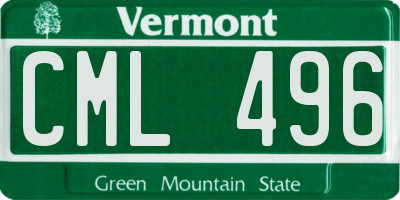 VT license plate CML496