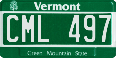 VT license plate CML497