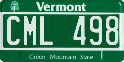 VT license plate CML498