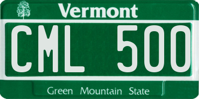 VT license plate CML500
