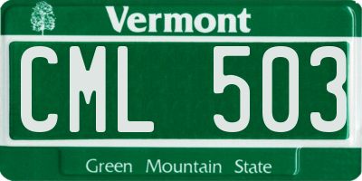 VT license plate CML503