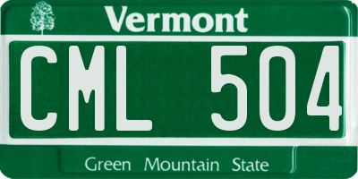 VT license plate CML504