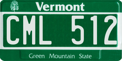 VT license plate CML512