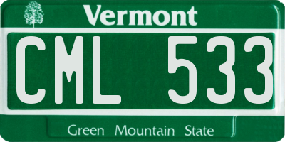 VT license plate CML533
