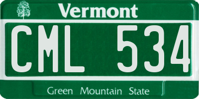 VT license plate CML534
