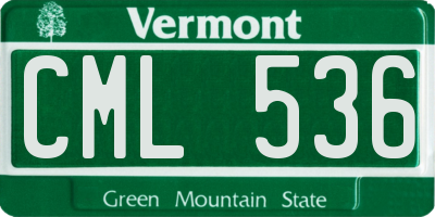 VT license plate CML536