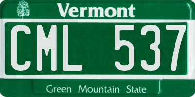 VT license plate CML537