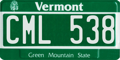 VT license plate CML538