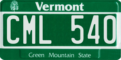 VT license plate CML540