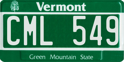 VT license plate CML549
