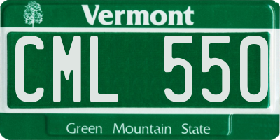 VT license plate CML550