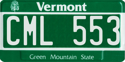 VT license plate CML553