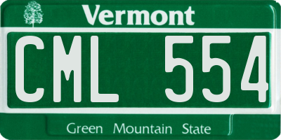 VT license plate CML554