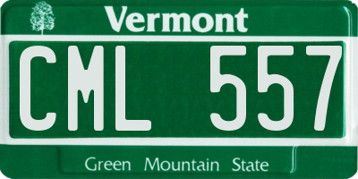 VT license plate CML557