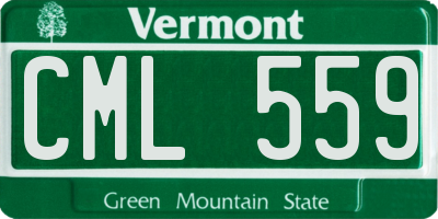 VT license plate CML559