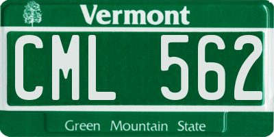 VT license plate CML562