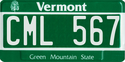 VT license plate CML567