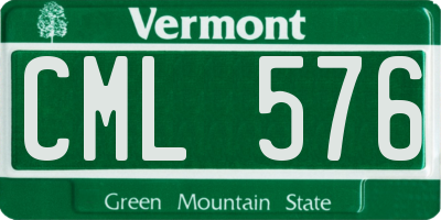 VT license plate CML576
