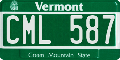 VT license plate CML587