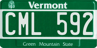 VT license plate CML592