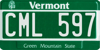 VT license plate CML597