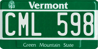 VT license plate CML598