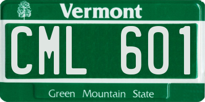 VT license plate CML601