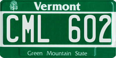 VT license plate CML602