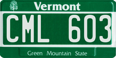 VT license plate CML603