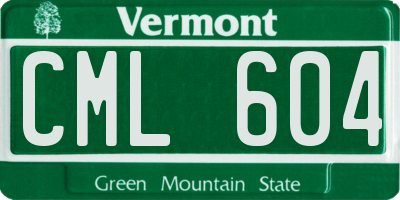VT license plate CML604