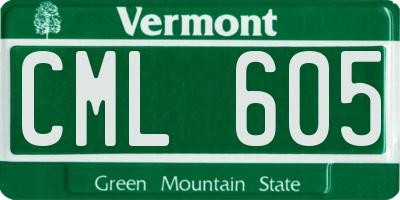 VT license plate CML605