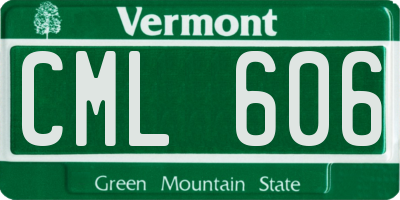 VT license plate CML606