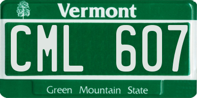 VT license plate CML607