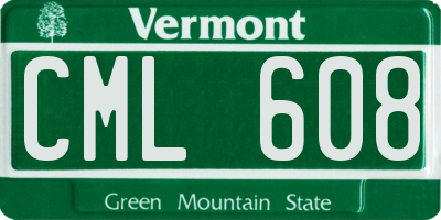 VT license plate CML608