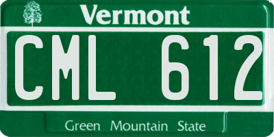VT license plate CML612