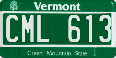VT license plate CML613