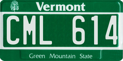 VT license plate CML614