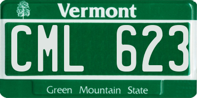 VT license plate CML623